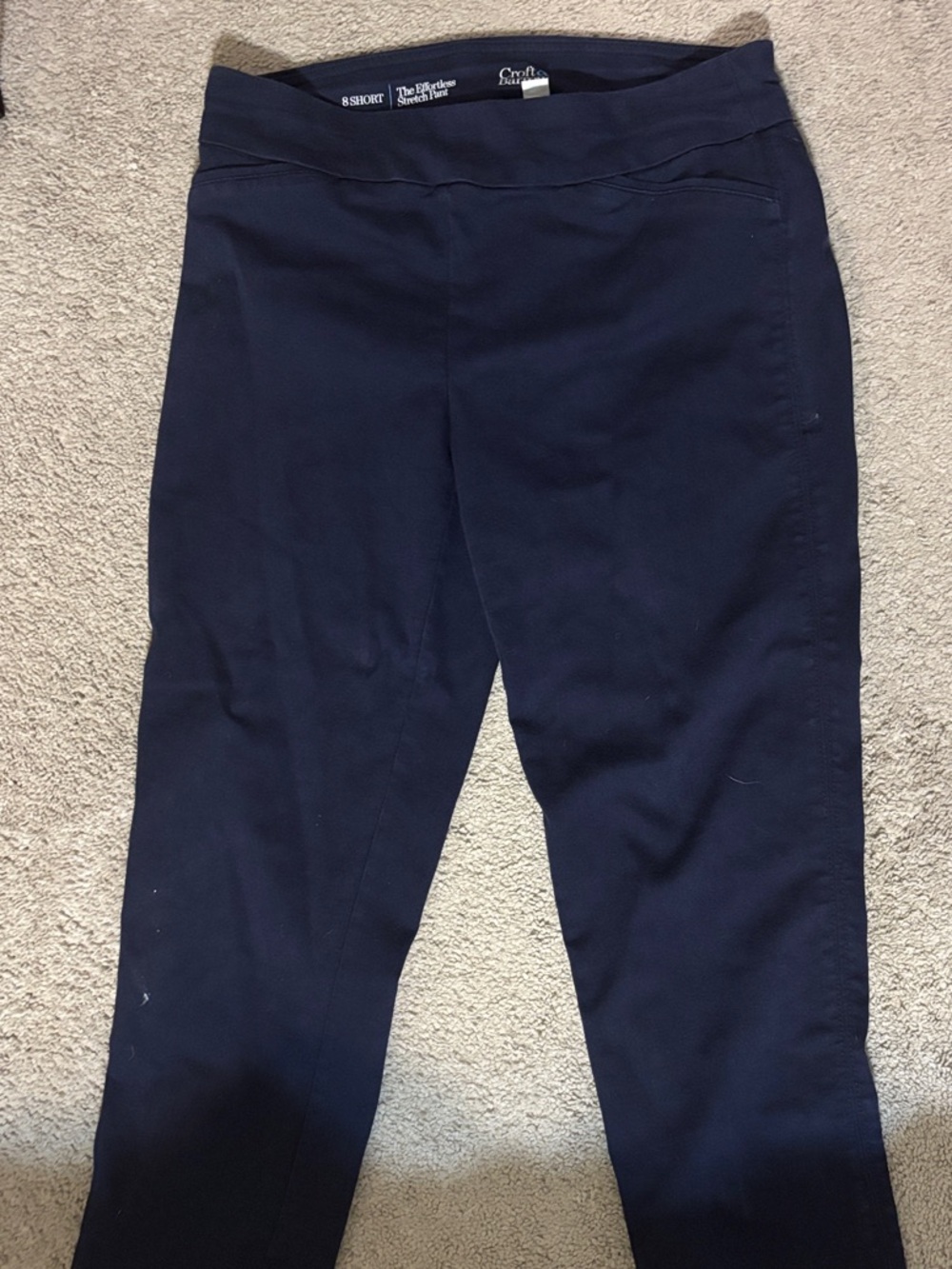 croft & barrow Navy Cropped Stretch Pull-On pants